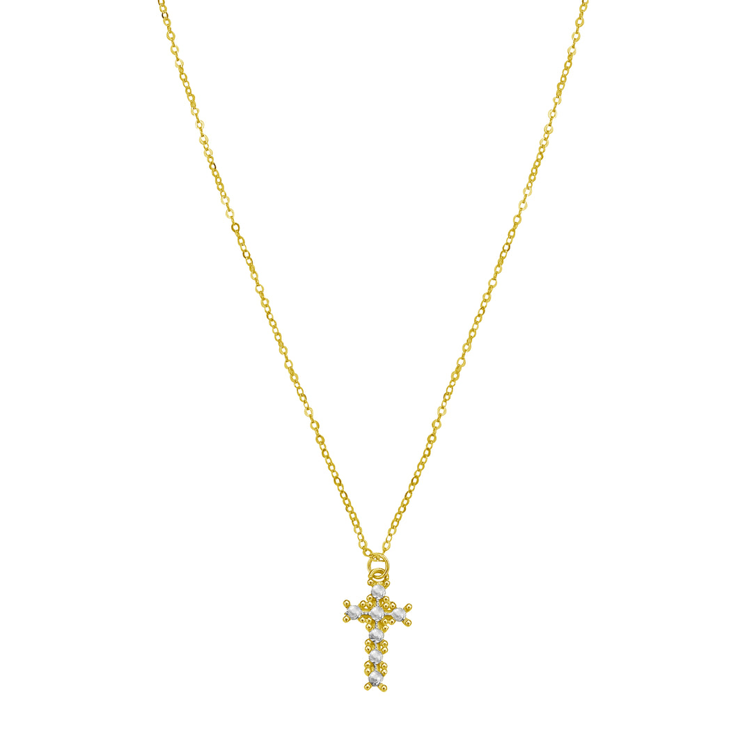 14K DiamonOro Cross Necklace