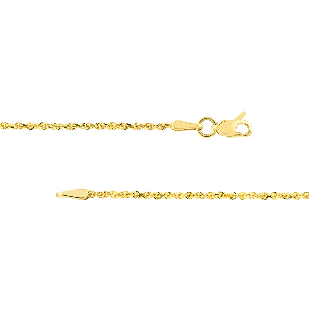 1.56mm D/C Rope Chain with Lobster Lock
