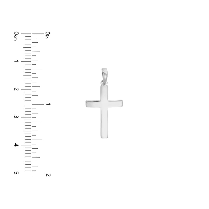 Straight-Edged Polished Cross Pendant