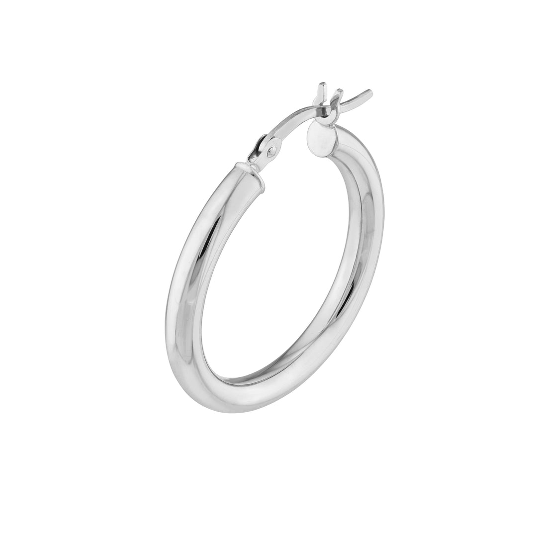 3mm x 25mm Polished Hoop Earrings