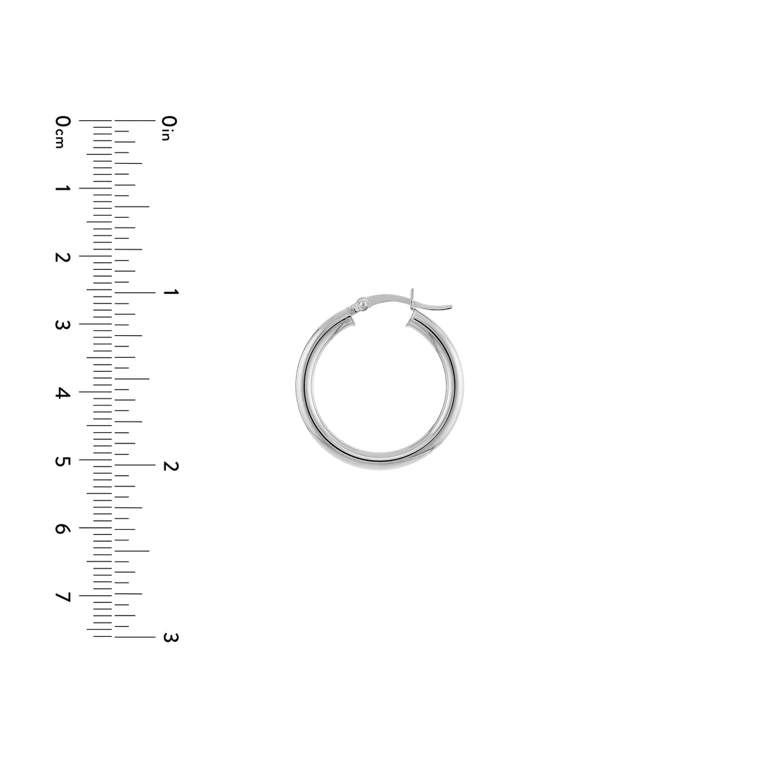 3mm x 25mm Polished Hoop Earrings