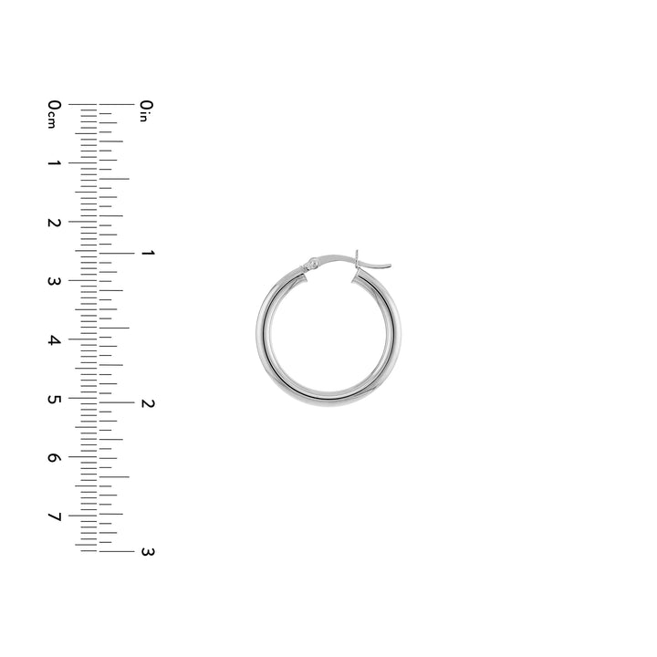 3mm x 25mm Polished Hoop Earrings