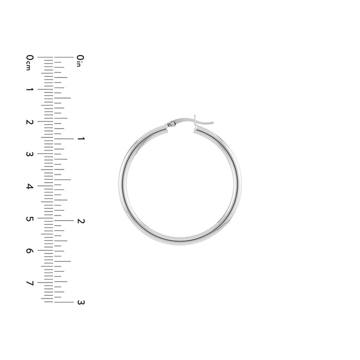 3mm x 40mm Polished Hoop Earrings