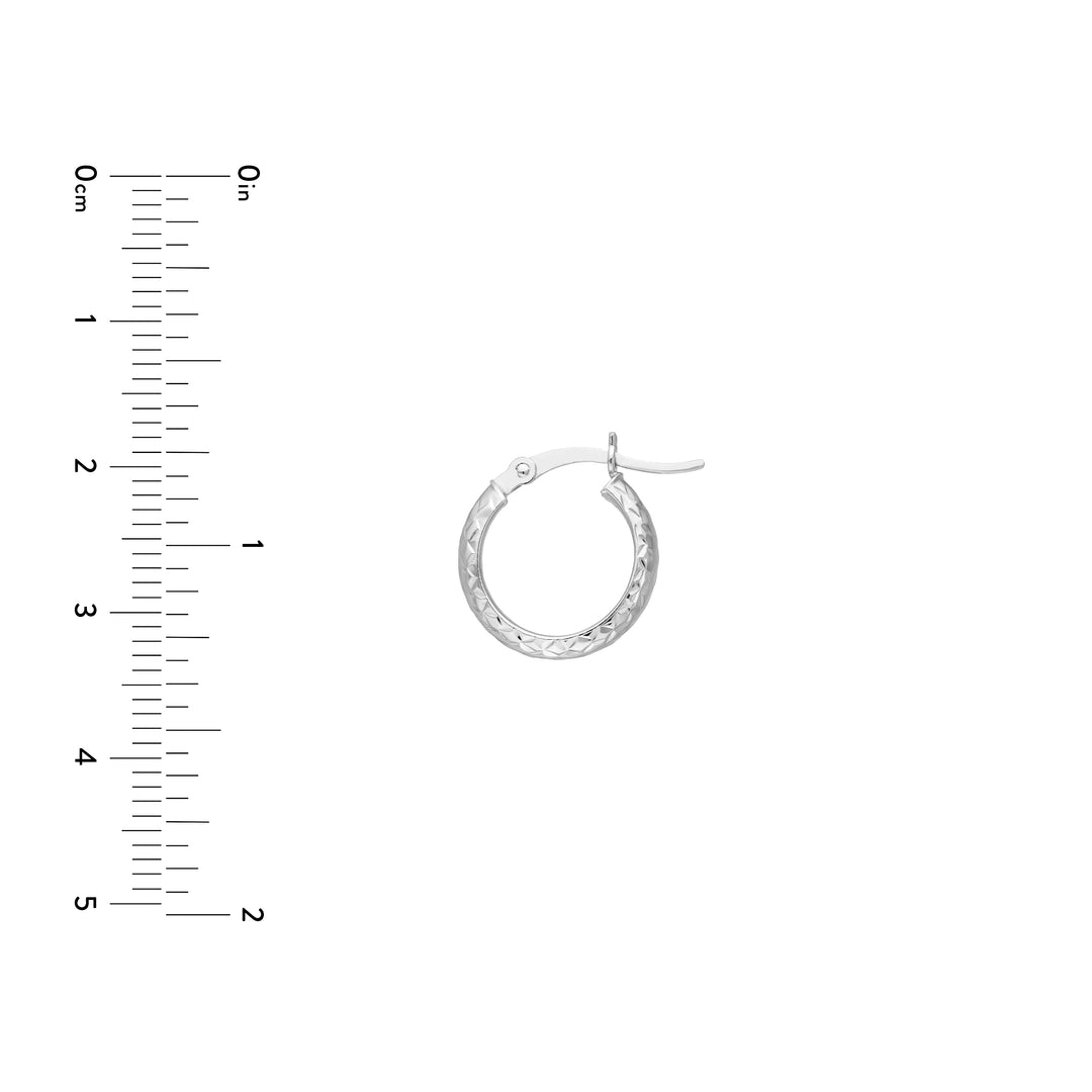 3mm x 15mm Diamond-Cut Hoop Earrings