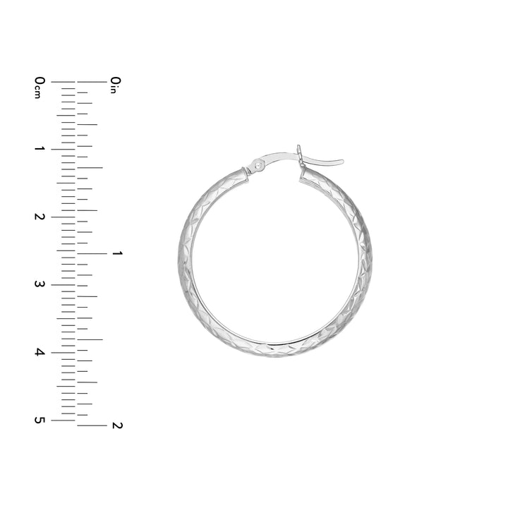 30mm x 4mm Diamond-Cut Hoop Earrings