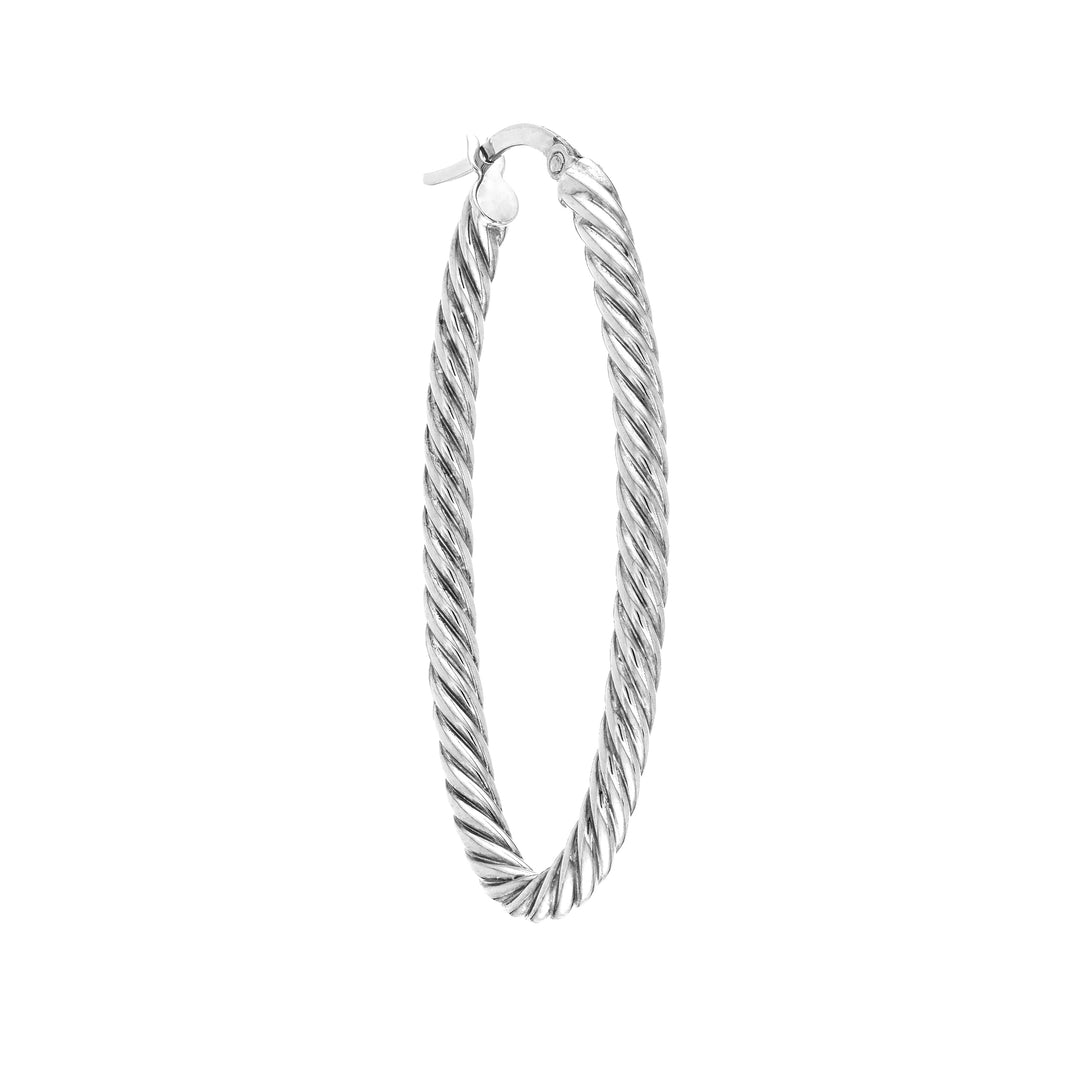 Oval Rope Twist Hoop Earrings