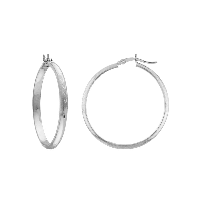 3x35 Half Round D/C Florentine Hoop Earrings