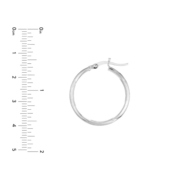 3x25mm Half Round DC Florentine Hoop Earrings