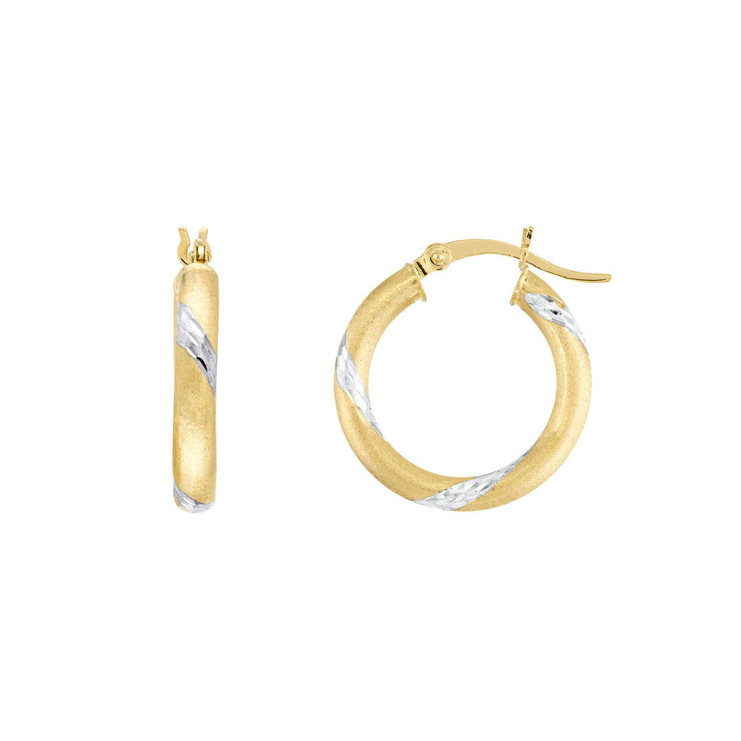 Small Two-Tone DC Banded Hoop Earrings
