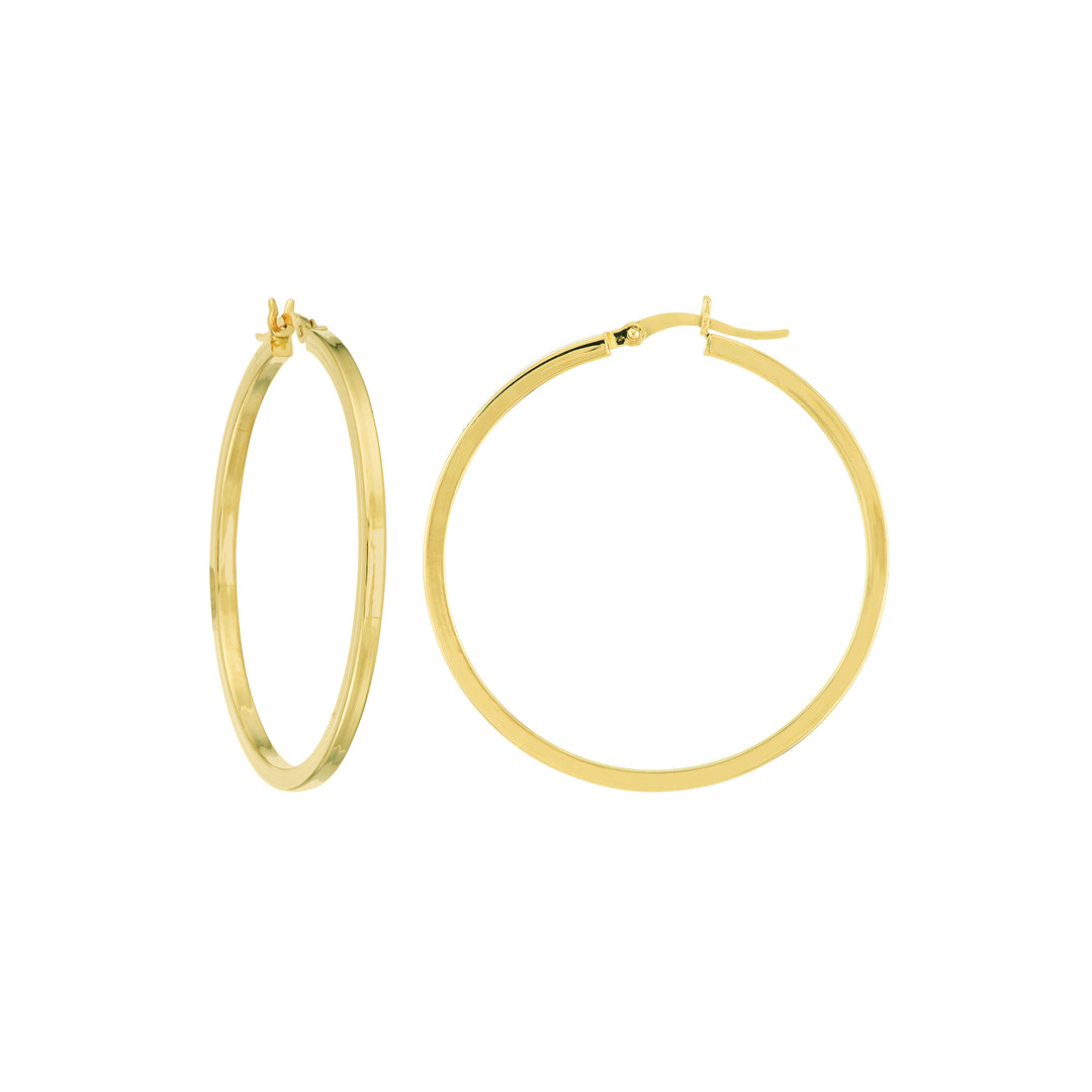 2 x 40mm Square Hoop Earrings