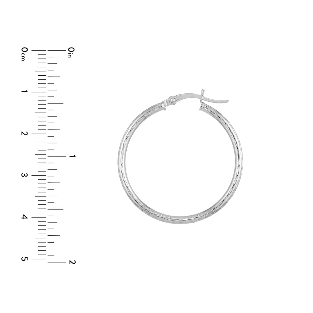 2mm x 30mm Diamond-Cut Hoop Earrings