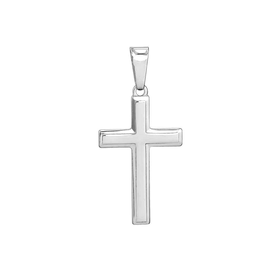 SS Large Square Embossed Cross Pendant