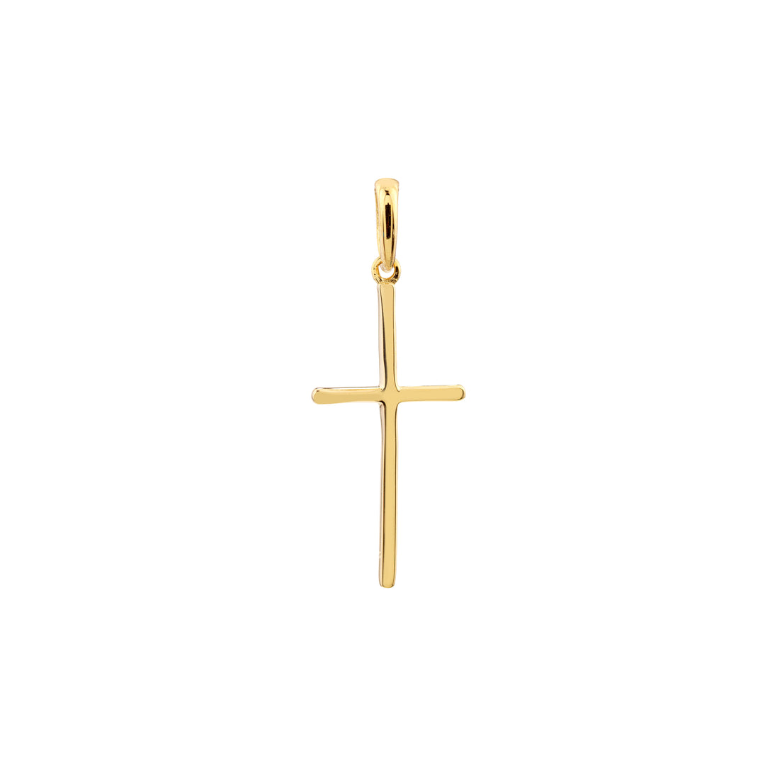 Polished Cross Pendant with Rounded Edges