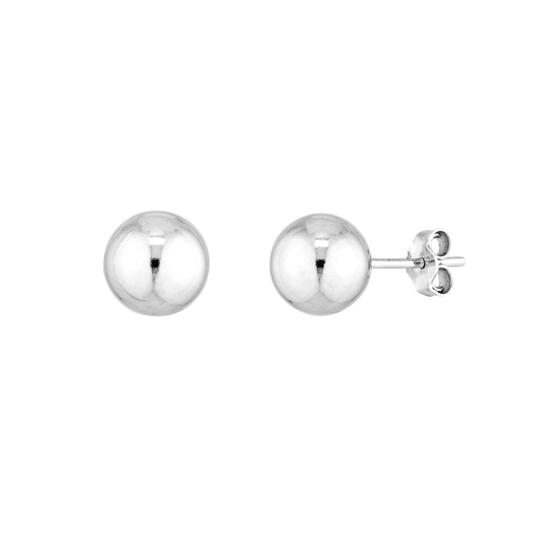 Sterling Silver 8mm Polished Ball Stud Earrings