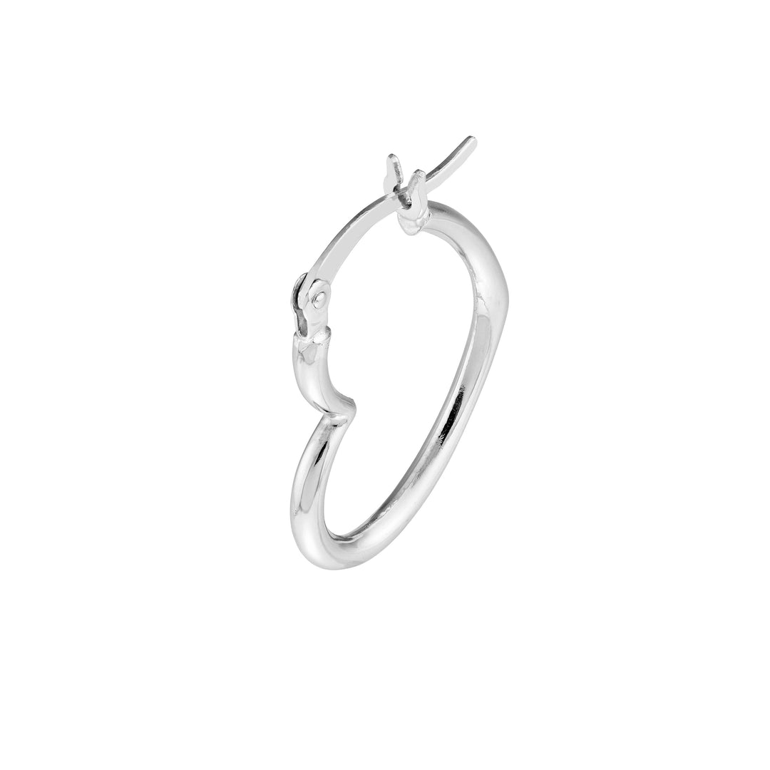 19mm Tilted Heart Hoop Earrings