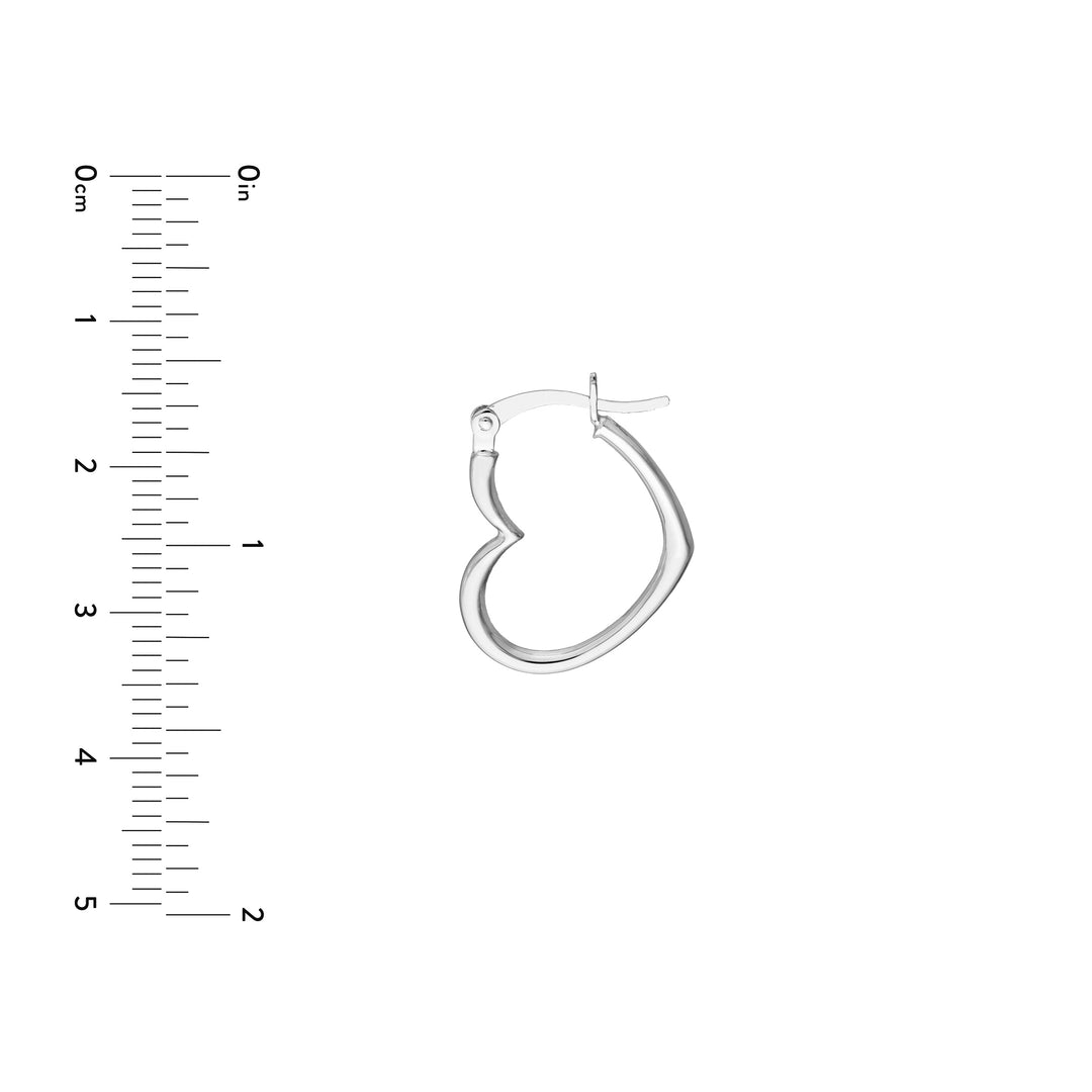 19mm Tilted Heart Hoop Earrings