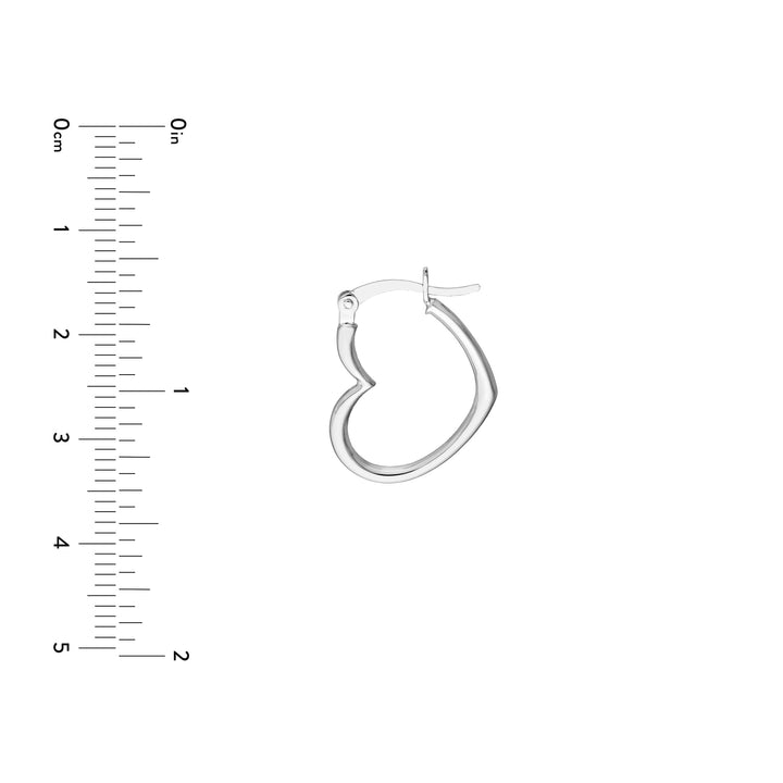 19mm Tilted Heart Hoop Earrings