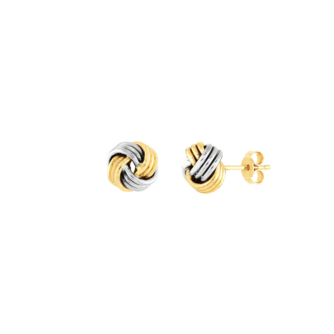 Triple Tube Love Knot Stud Earrings