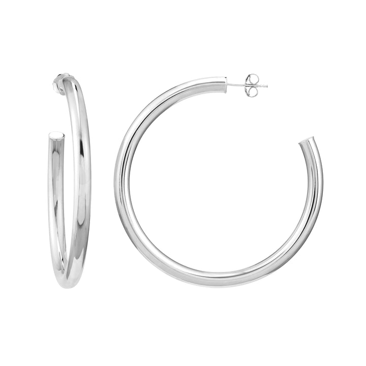 4mm x 50mm Tube Hoop Earrings