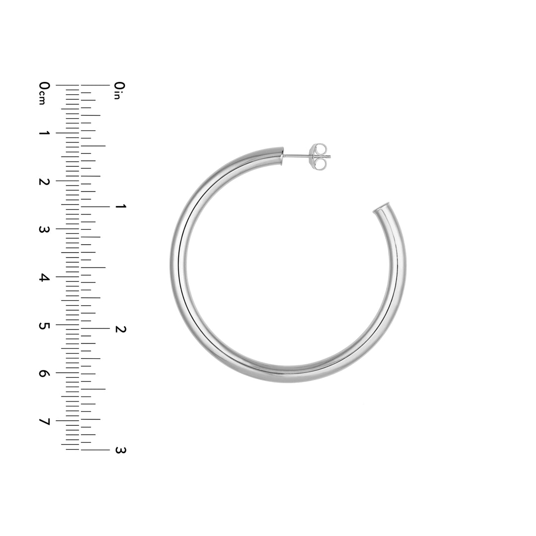 4mm x 50mm Tube Hoop Earrings