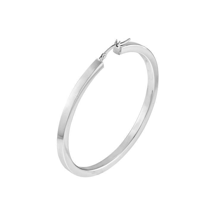 3mm x 50mm Square Tube Hoop Earrings