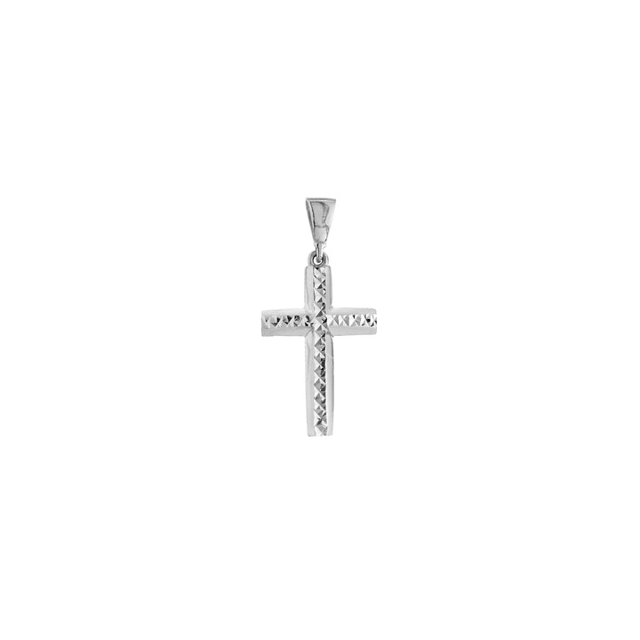 3D Diamond Cut Top Cross Pendant