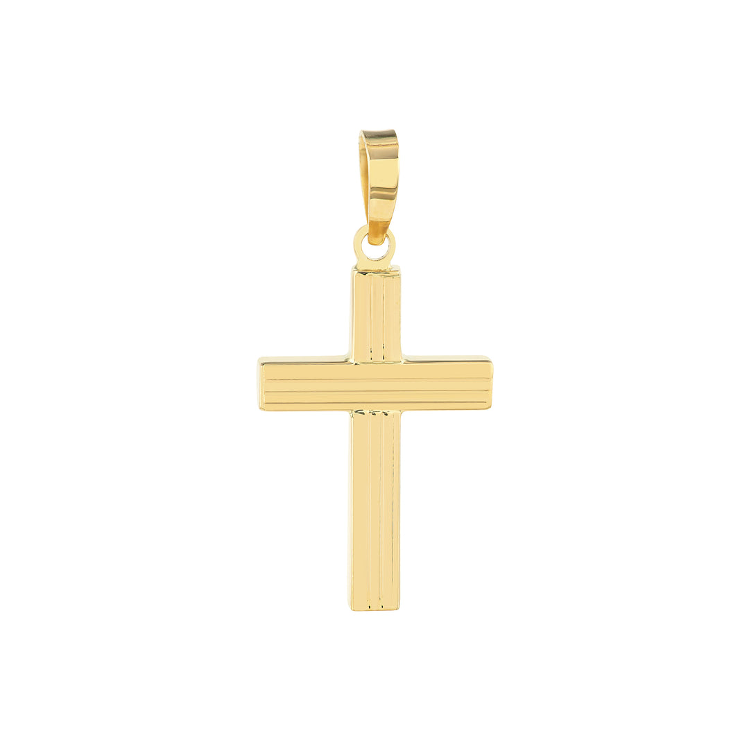 Fluted Bar Cross Pendant