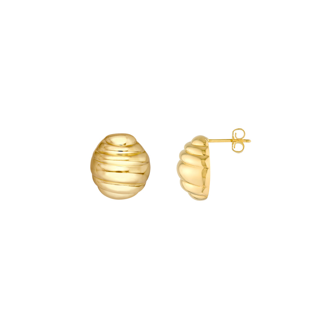 Fluted Oval Stud Earrings