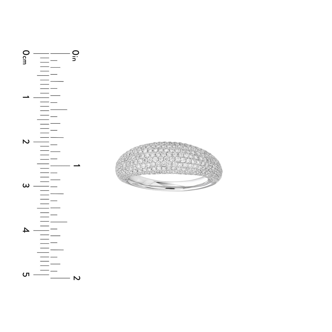 Diamond Pavé Dome Ring (White Gold)