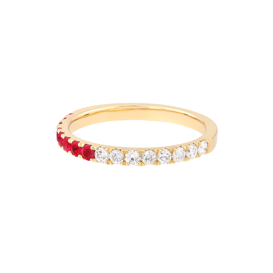 50/50 Ruby & Diamond Stackable Band