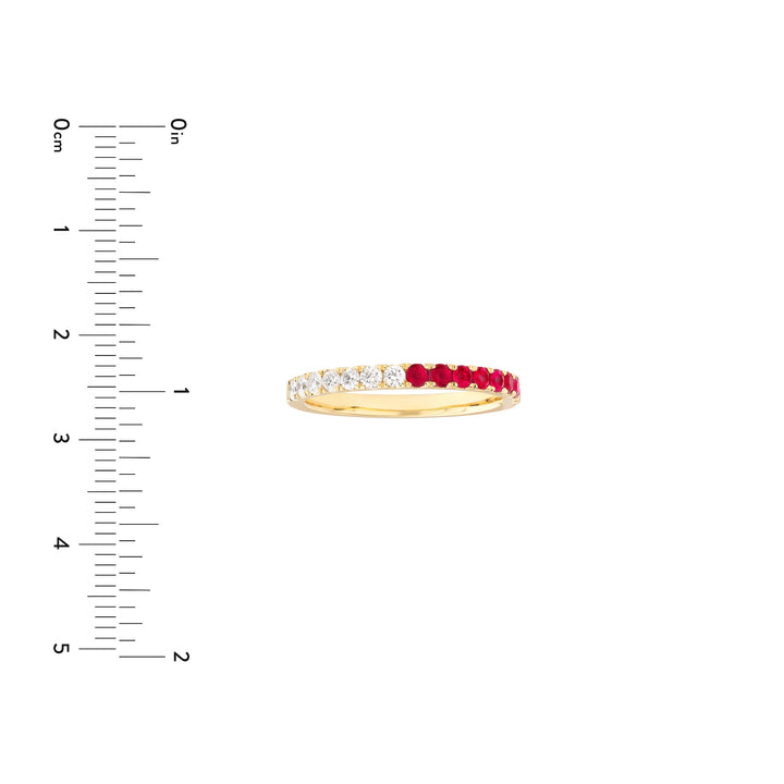 50/50 Ruby & Diamond Stackable Band