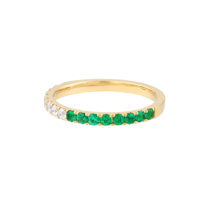 50/50 Emerald & Diamond Stackable Band