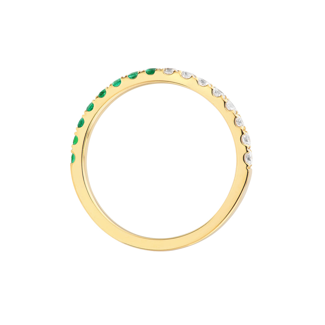 50/50 Emerald & Diamond Stackable Band