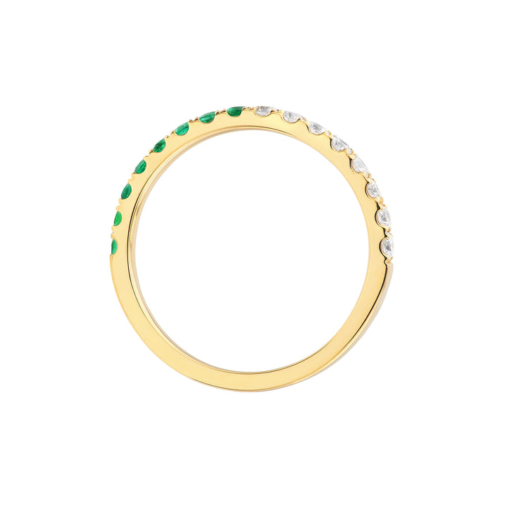 50/50 Emerald & Diamond Stackable Band