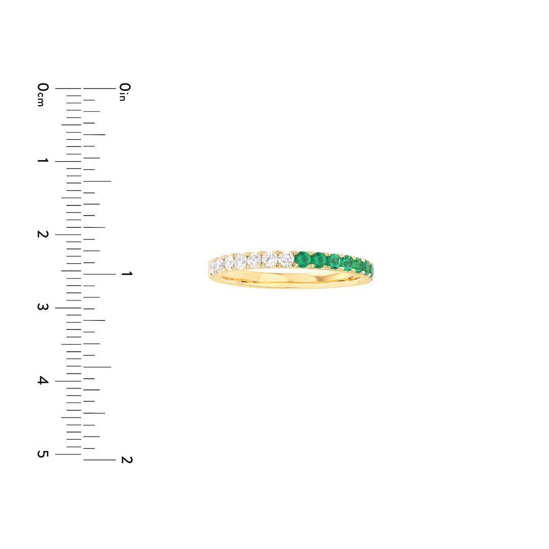 50/50 Emerald & Diamond Stackable Band
