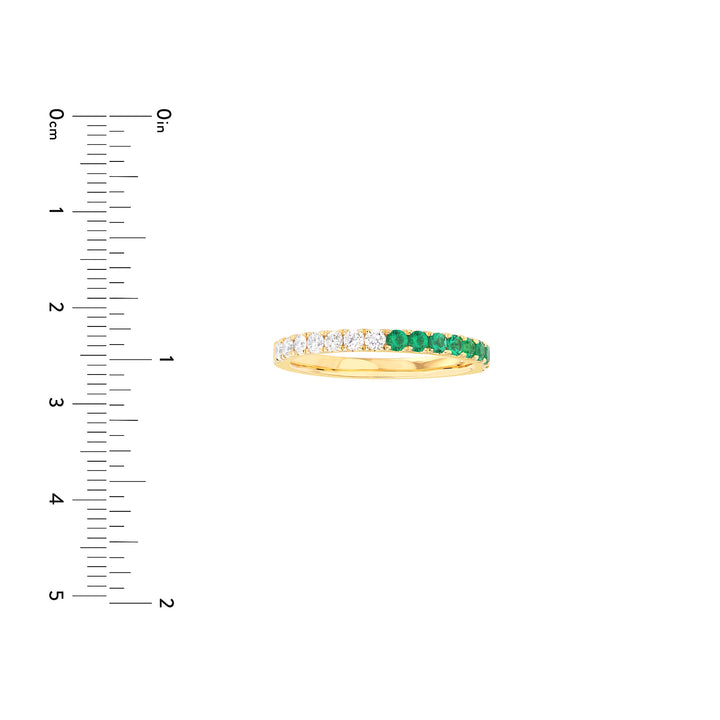 50/50 Emerald & Diamond Stackable Band