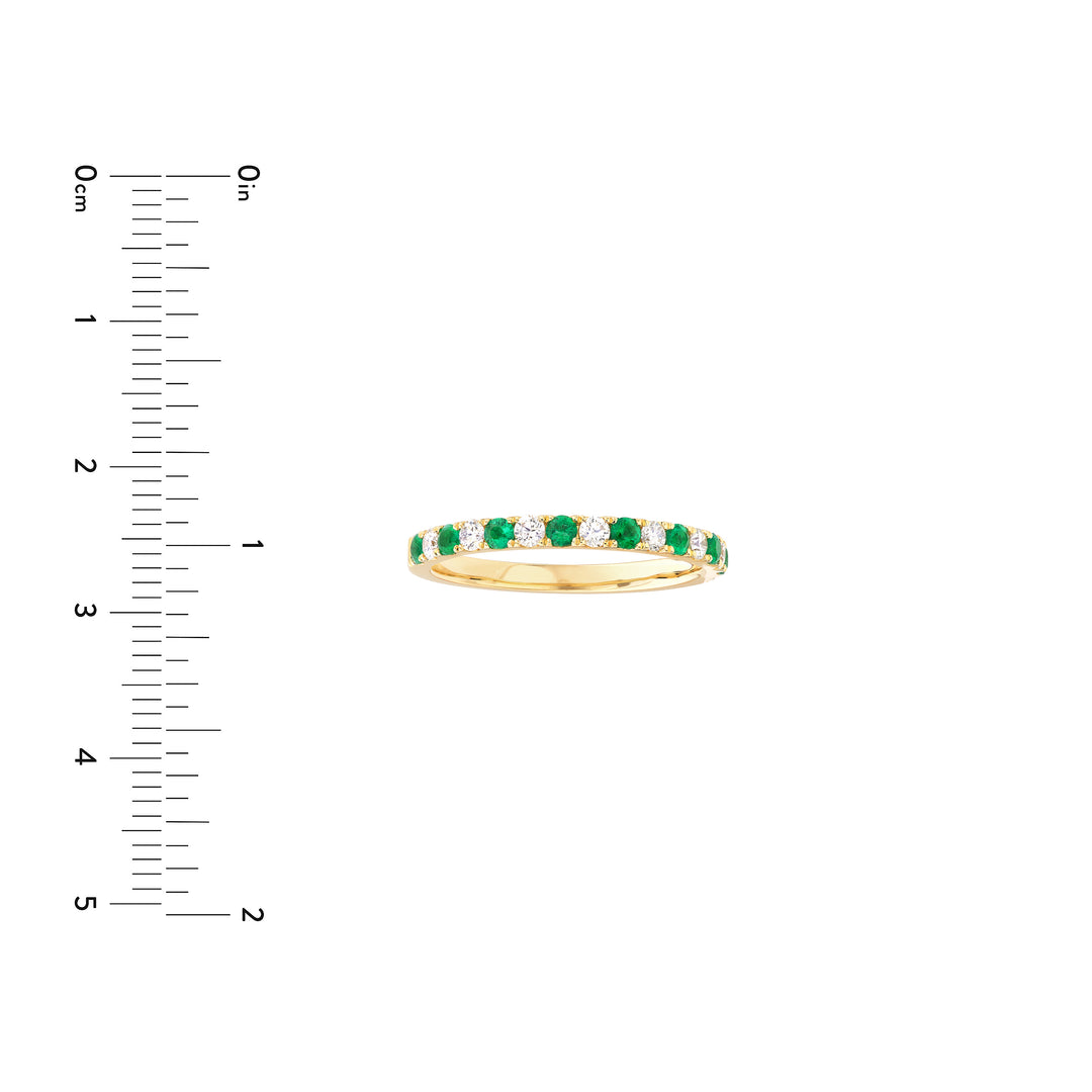 Emerald & Diamond Stackable Band