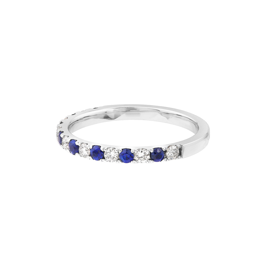 Sapphire & Diamond Stackable Band