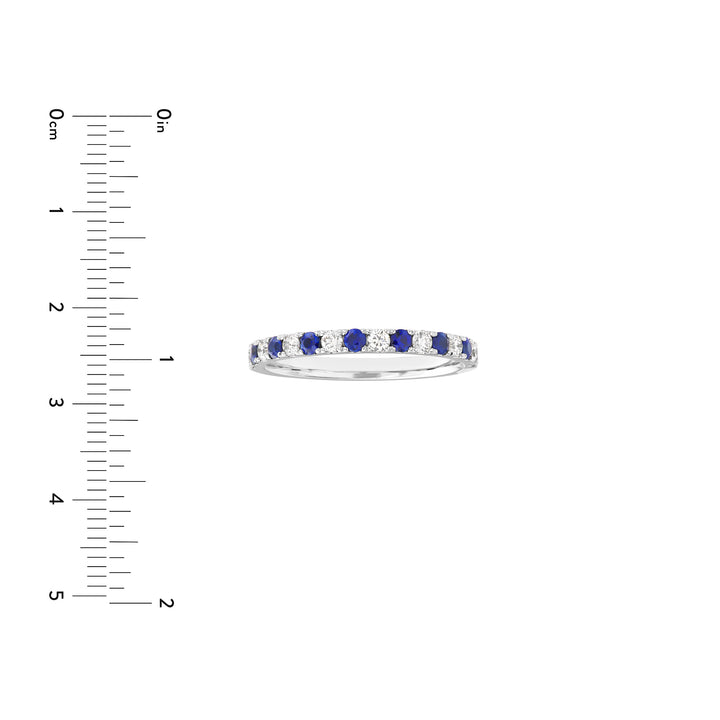 Sapphire & Diamond Stackable Band