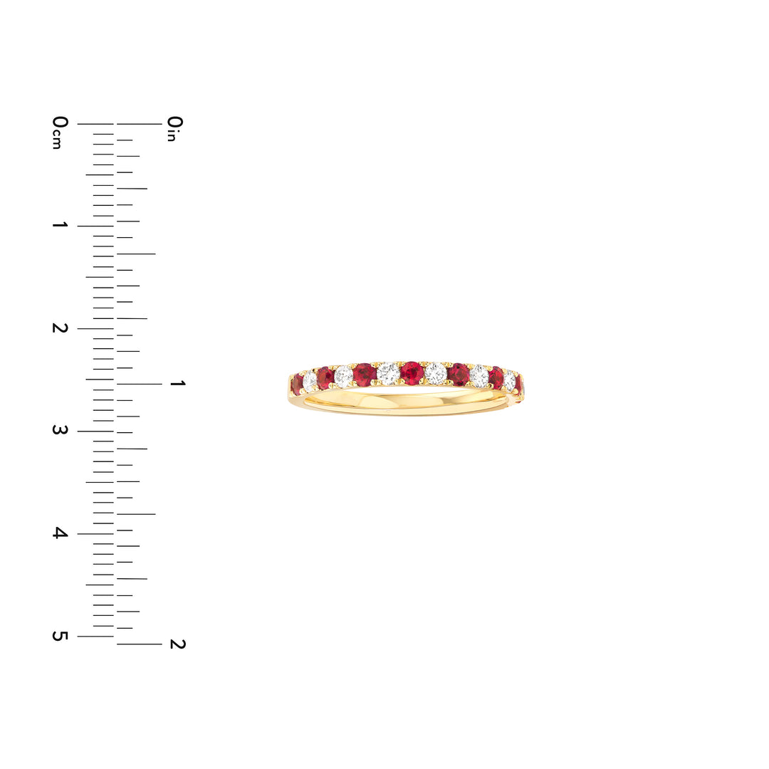 Ruby & Diamond Stackable Band