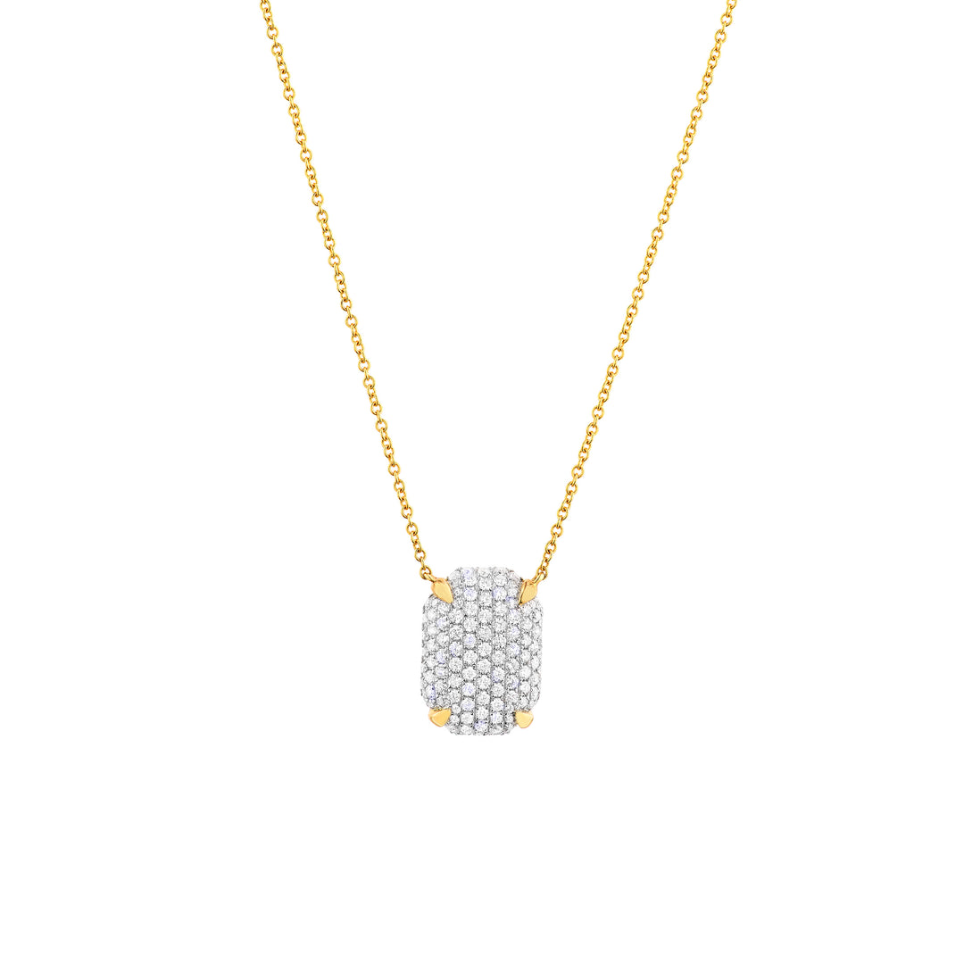 Diamond Pavé Rectangle Pendant Necklace