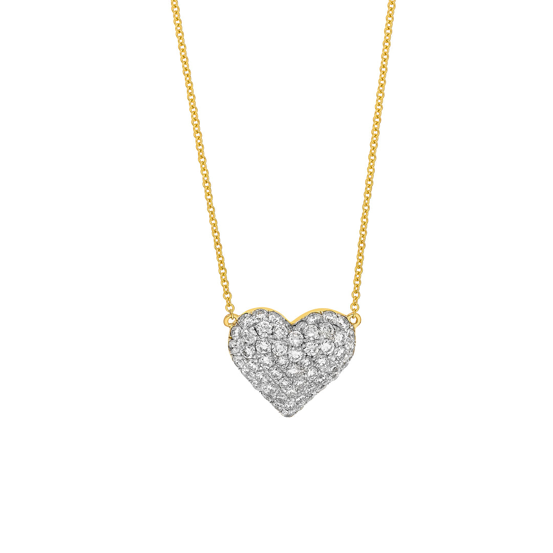 Diamond Pavé Heart Necklace (1-1/5tcw)