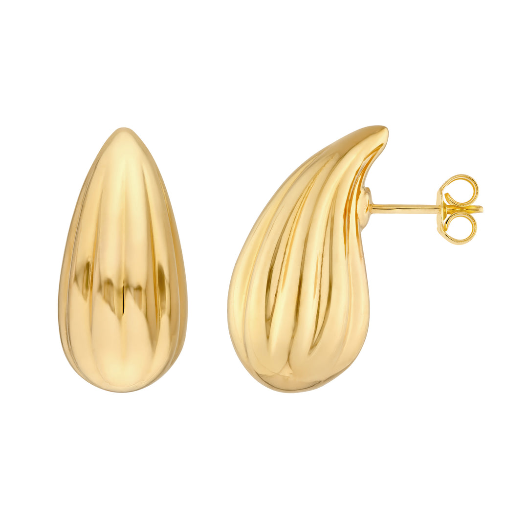 Fluted Teardrop Earrings