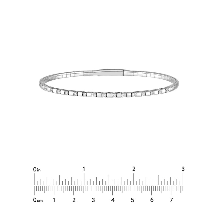1/3tcw Alternating Diamond and Square Link Flexi Bracelet