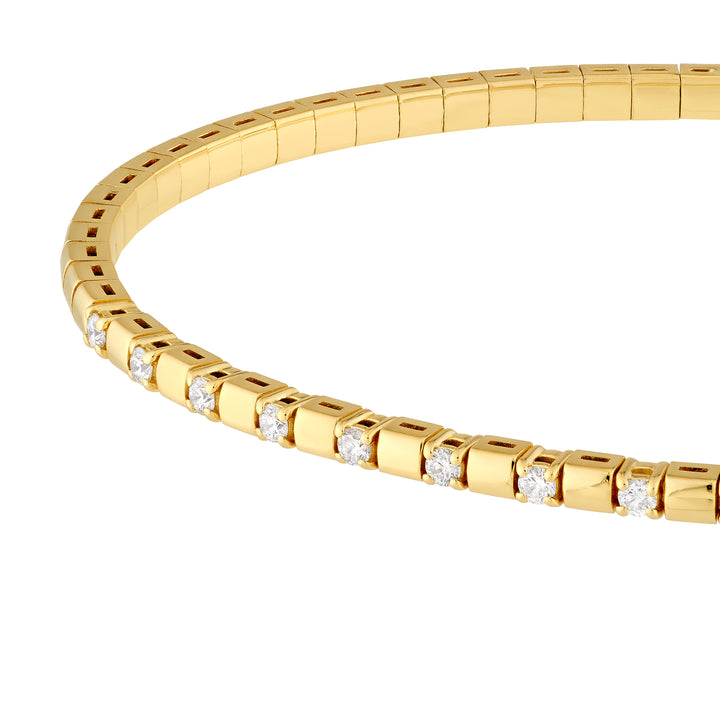 1/3tcw Alternating Diamond and Square Link Flex Bracelet