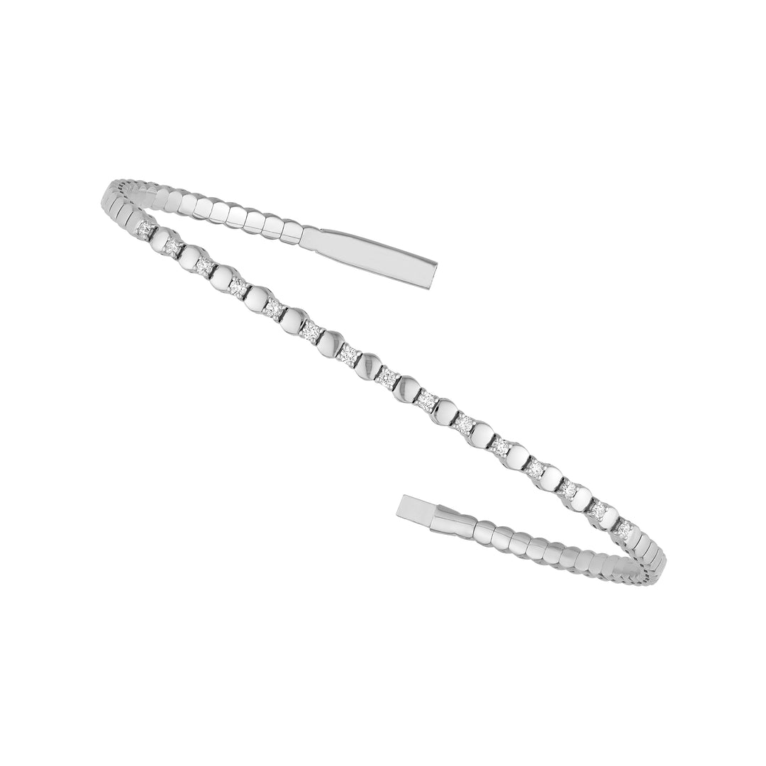 1/3tcw Alternating Diamond and Round Link Flexi Bracelet