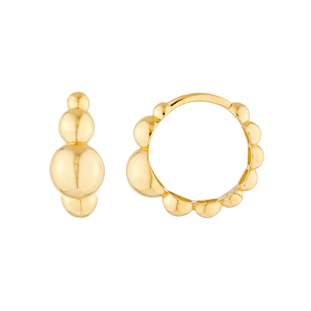 Beaded Round Hoop Earrings