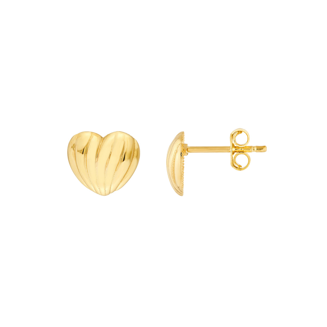 Fluted Heart Earrings