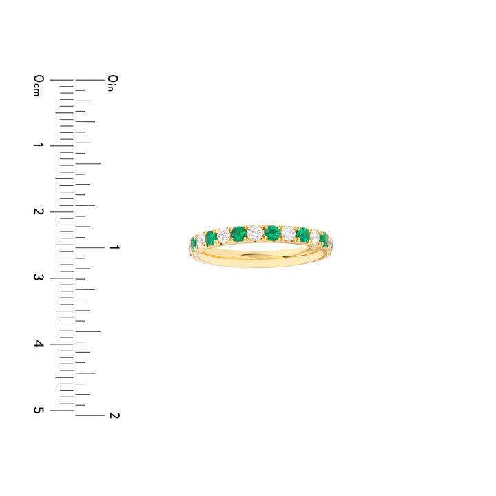 Emerald & Diamond Eternity Band (1/2tcw)