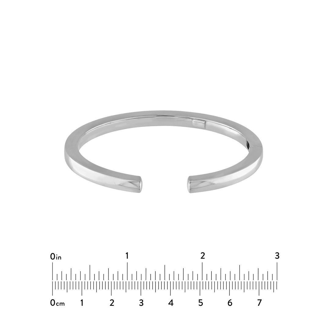 Polished Squared Tube Cuff Bangle